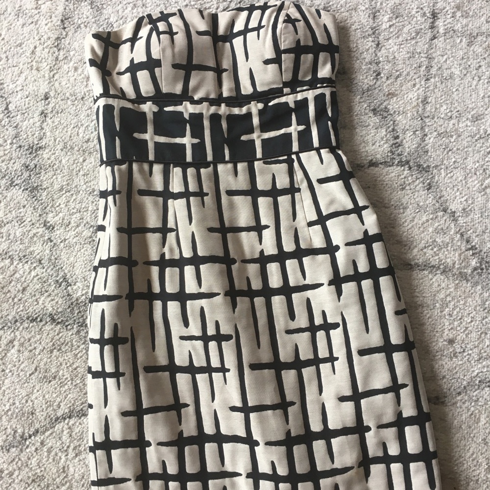 Max & Cleo Strapless Abstract Print Dress